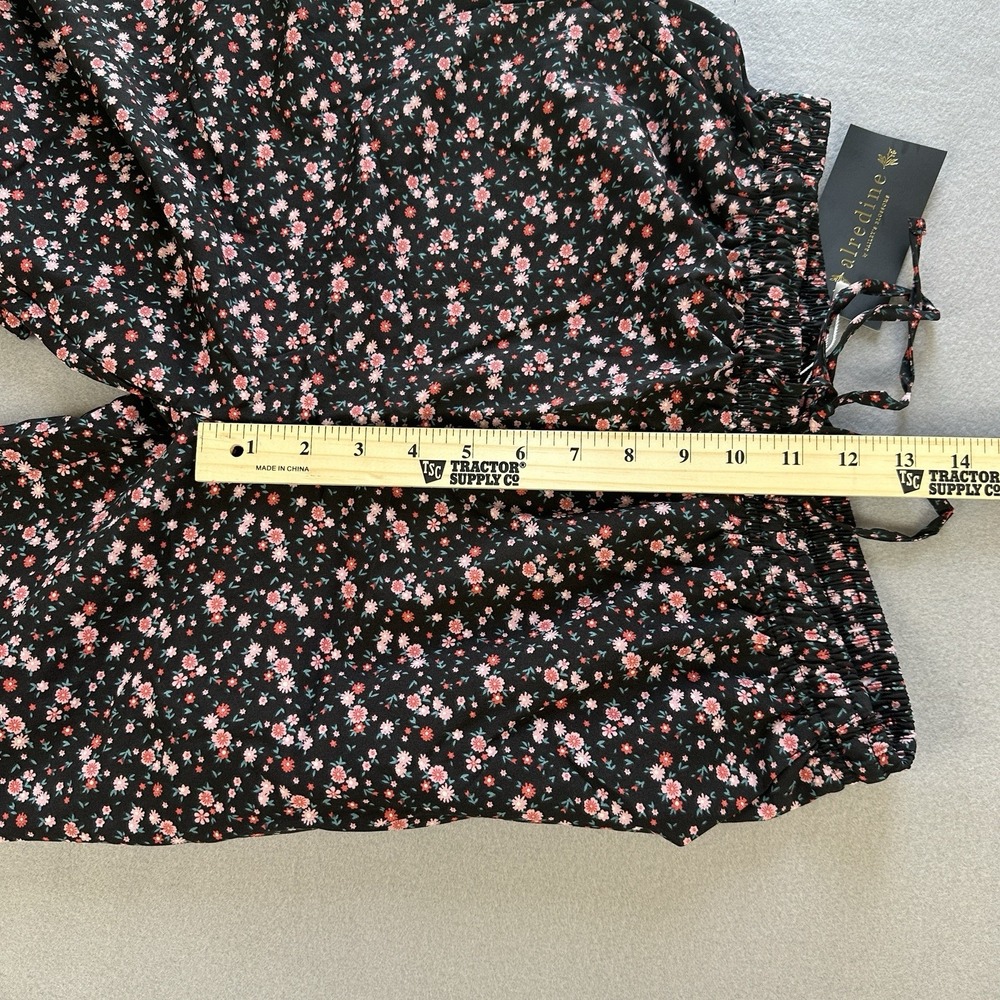 Floral Print Wide Leg Pants Ankle Cuff Or Pj's Women's Size Medium NEW - Picture 8 of 11